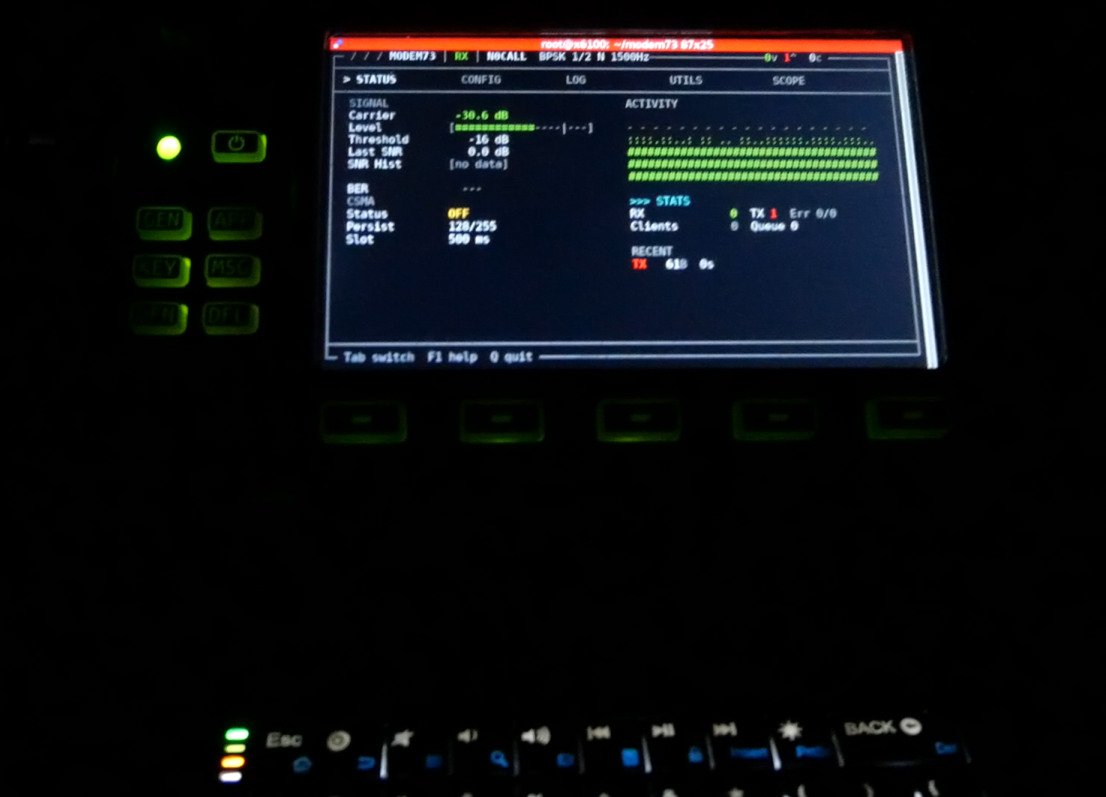 modem73 running natively on a Xiegu X6100